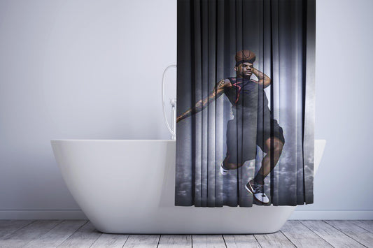 Lebron James Dunk Shower Curtain