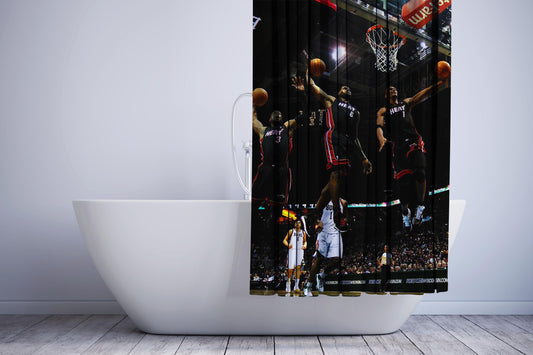 Lebron James Heat Dunk Shower Curtain