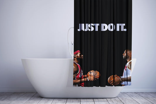 Lebron James Just Do It Nba Wallpaper Shower Curtain