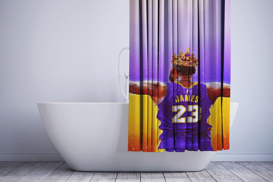 Lebron James Lakers Crown Shower Curtain