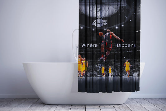 Lebron James Slam Dunk Where Happens Shower Curtain