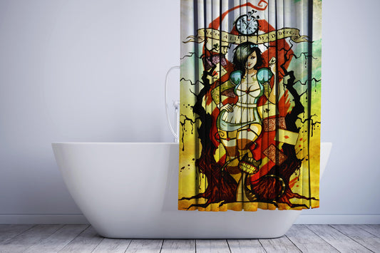 Alice In Wonderland Evil Playing Cards Shower Curtain