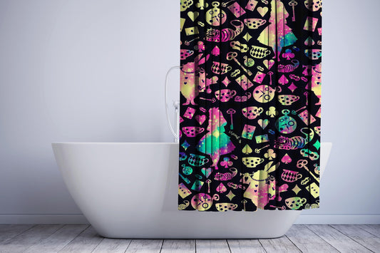 Alice In Wonderland Galaxy Pattern Shower Curtain