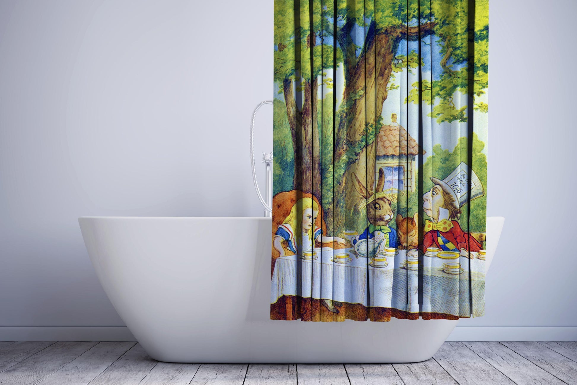 Alice In Wonderland Mad Hatters Tea Party Shower Curtain