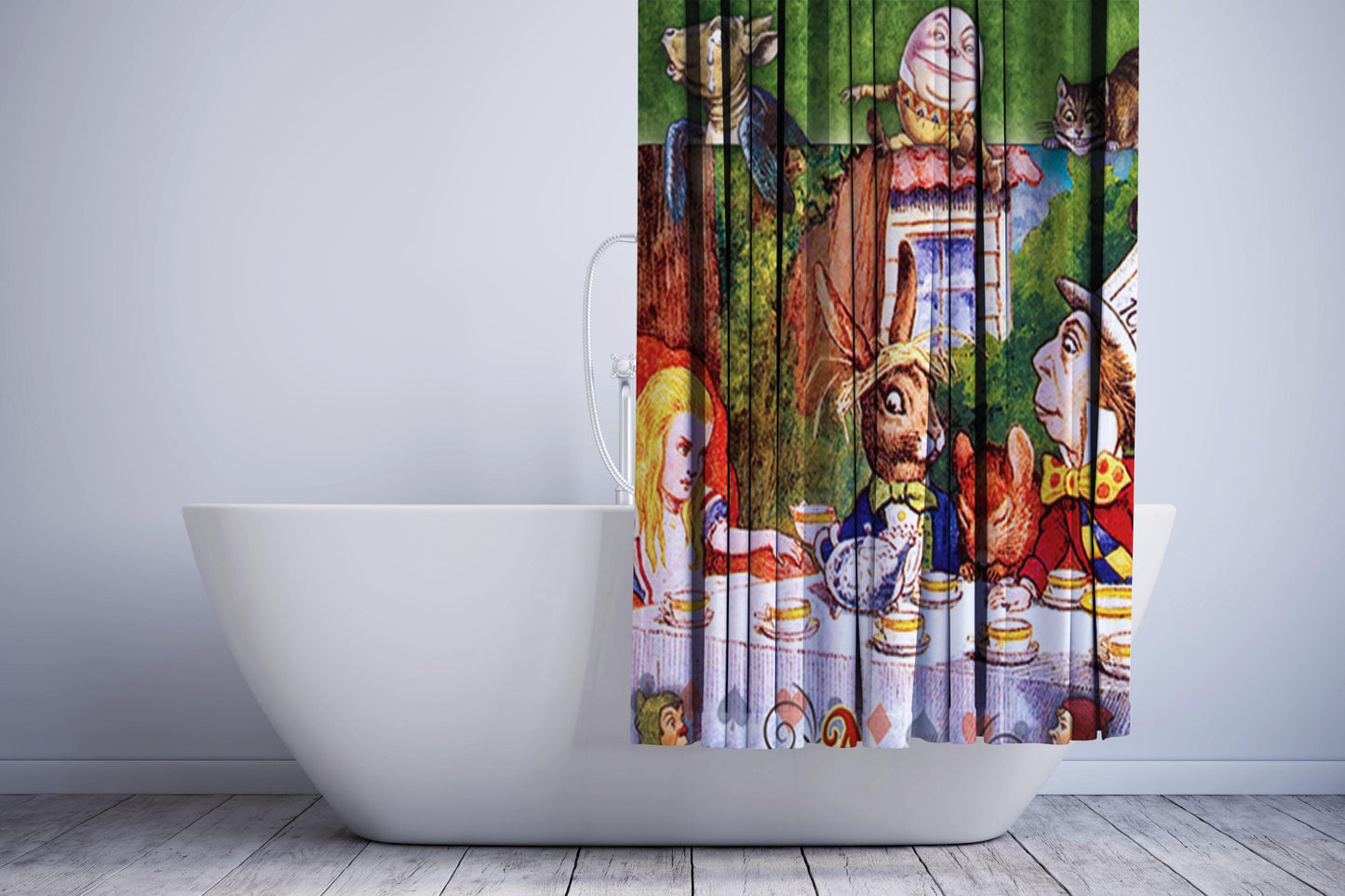 Alice In Wonderland Mad Hatters Shower Curtain