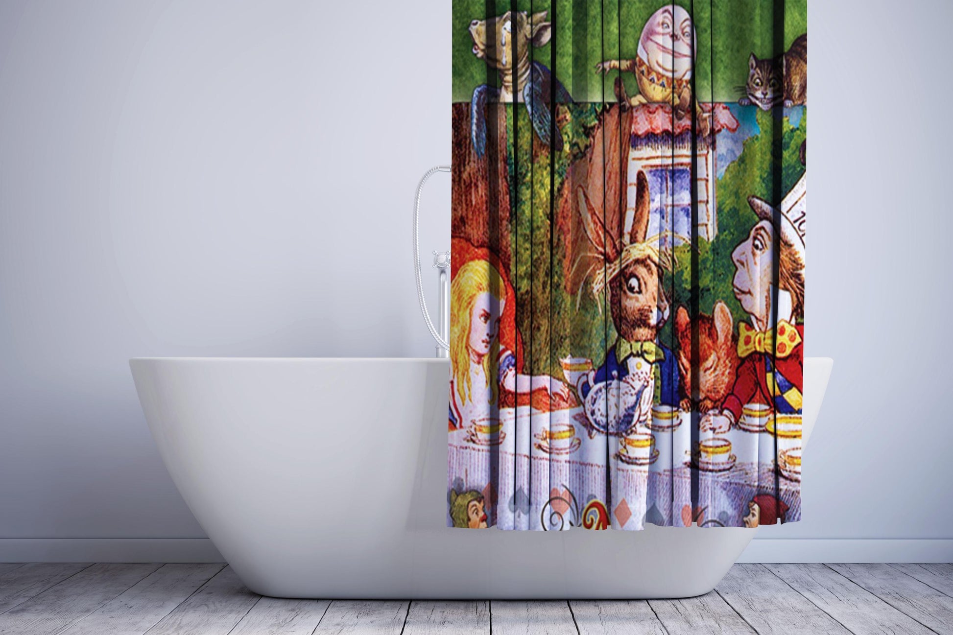 Alice In Wonderland Mad Hatters Shower Curtain