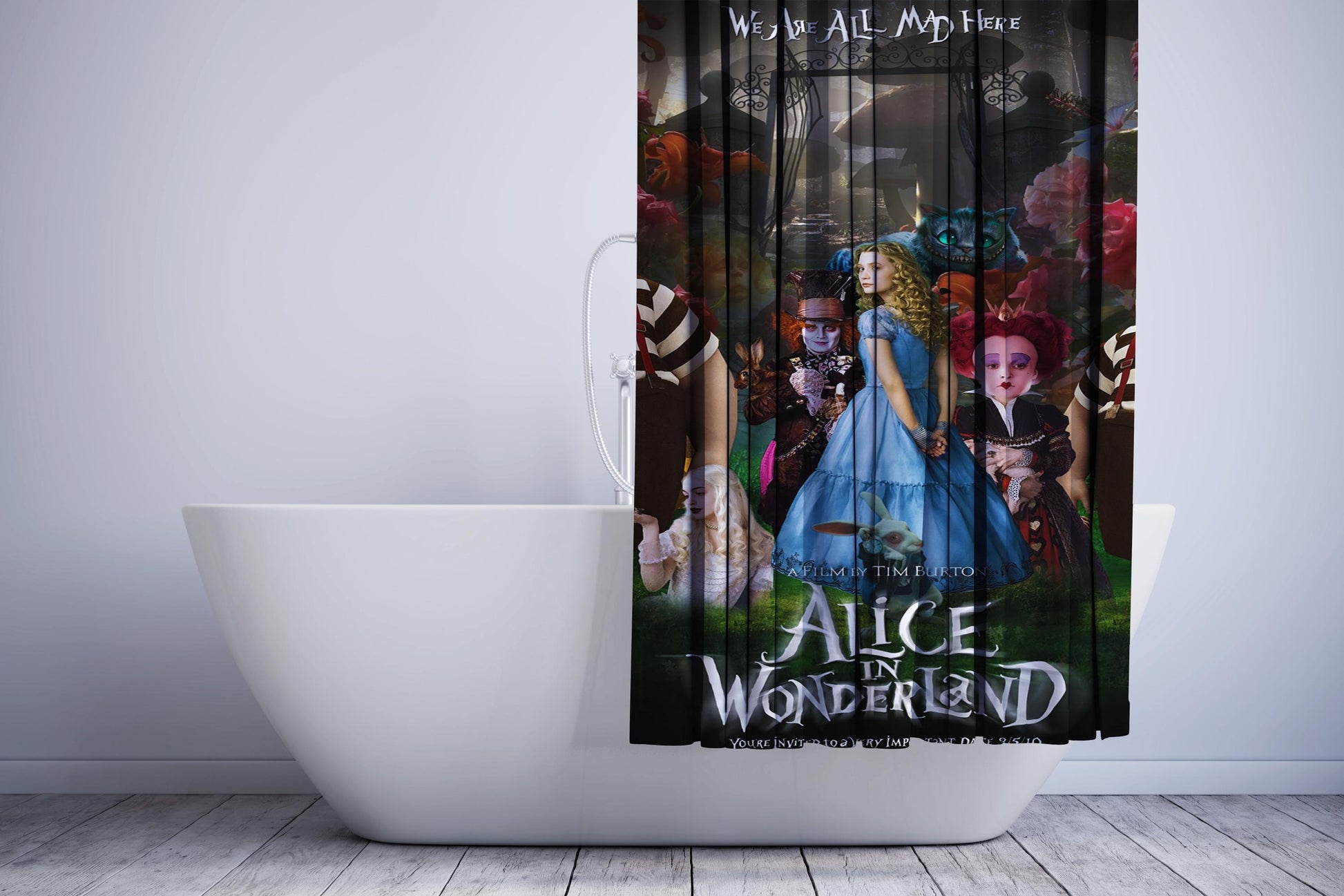 Alice In Wonderland Poster Shower Curtain