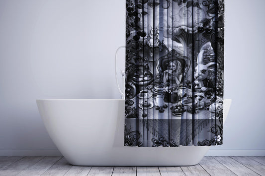 Alice In Wonderland Sket Shower Curtain