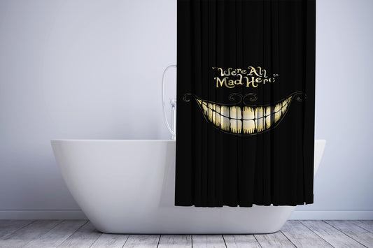 Alice In Wonderland Were All Mad Here Shower Curtain