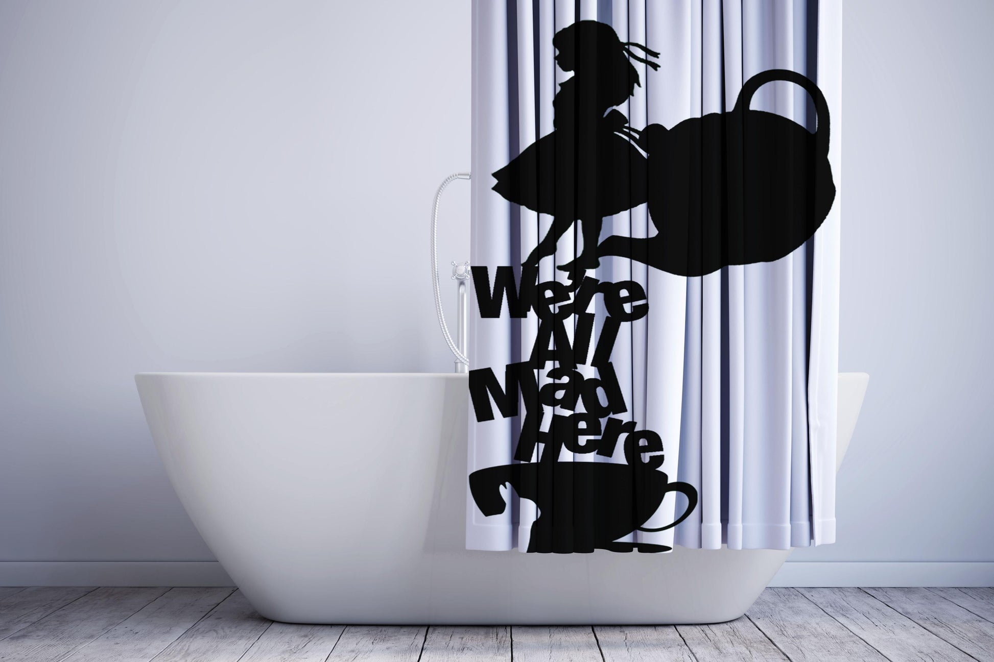 Alices Adventures In Wonderland Teapot Shower Curtain