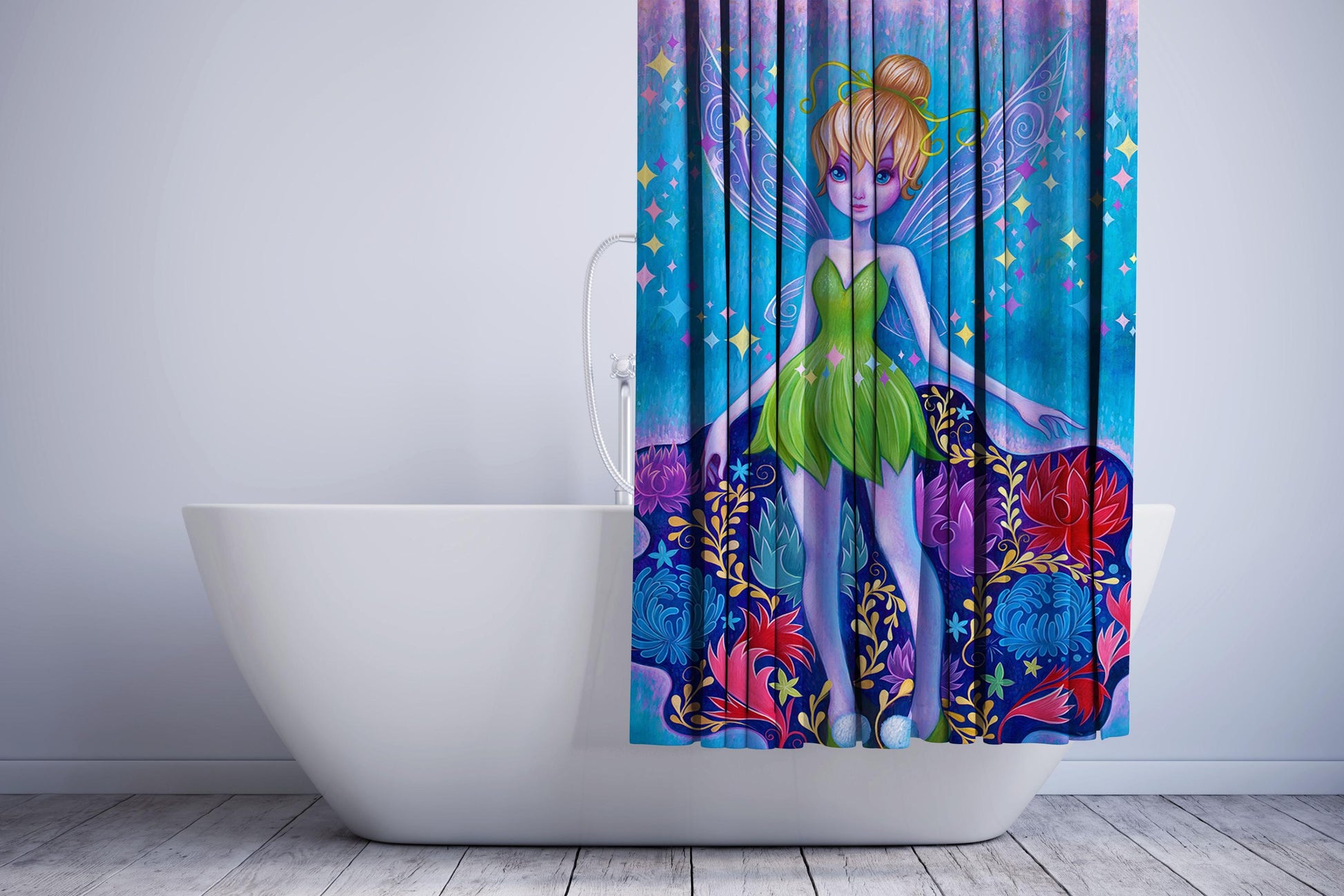 Art Tinker Bell Garden Jeremiah Ketner Shower Curtain