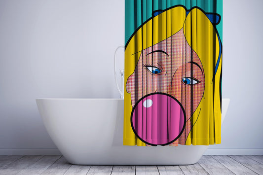 Bad Bubble Gum Alice In Wonderland Shower Curtain