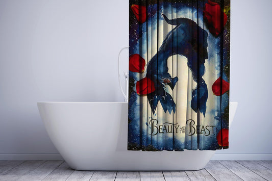 Beauty And The Beast Acrylic Painting Shower Curtain