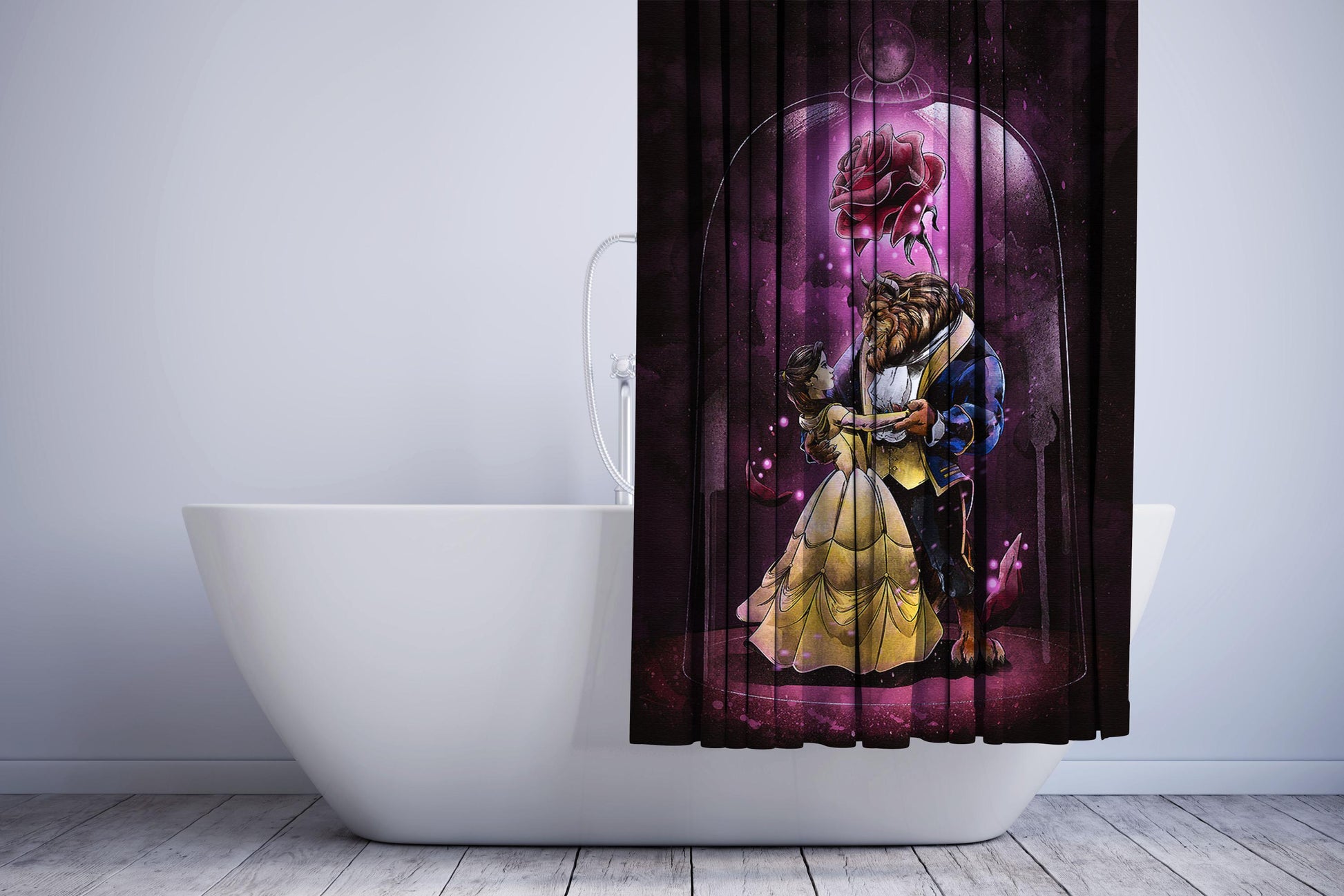 Beauty And The Beast Art Shower Curtain