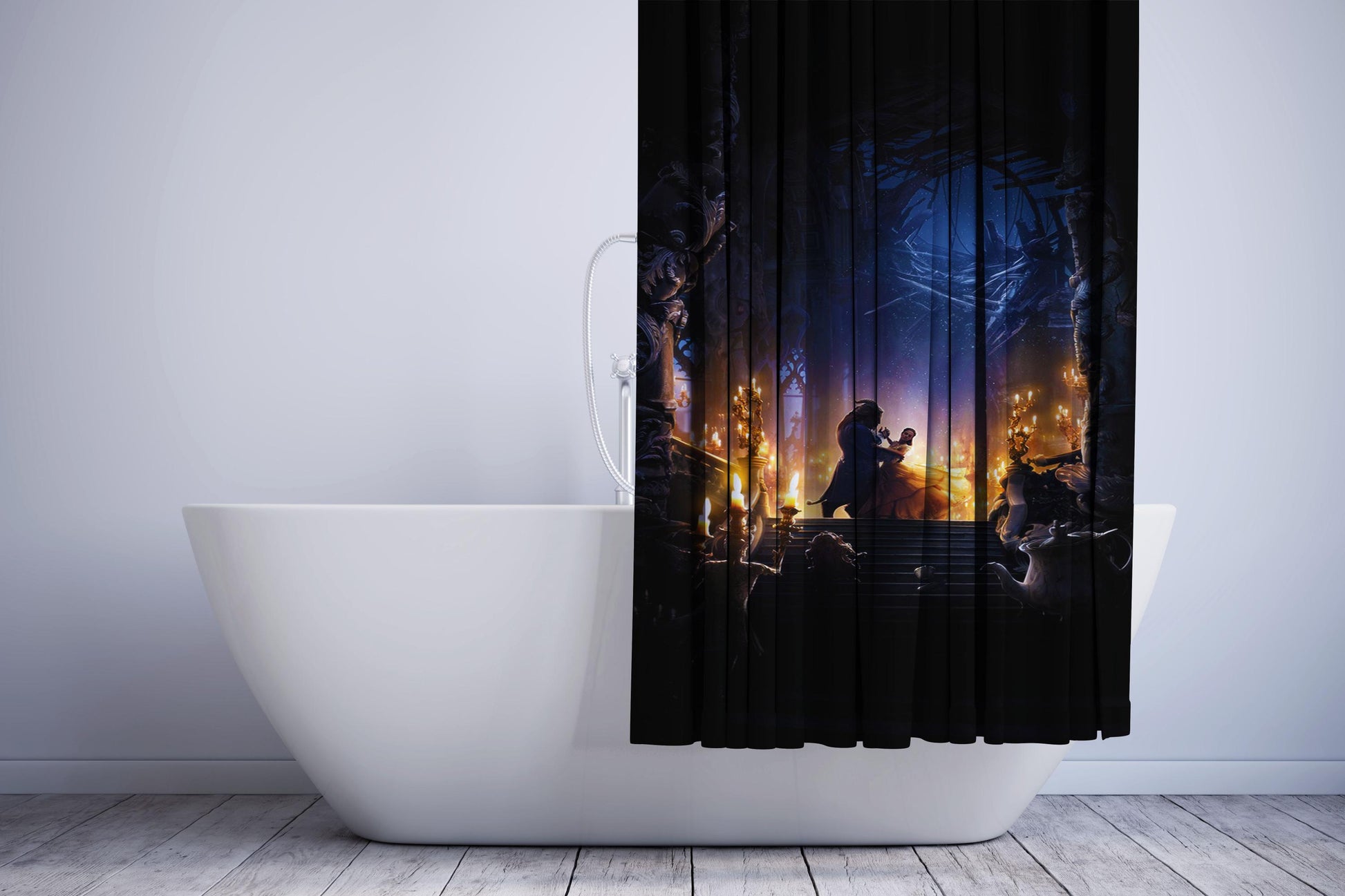 Beauty And The Beast Dancing Shower Curtain