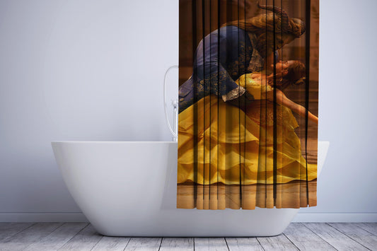 Beauty And The Beast Emma Watson Dancing With Prince Shower Curtain