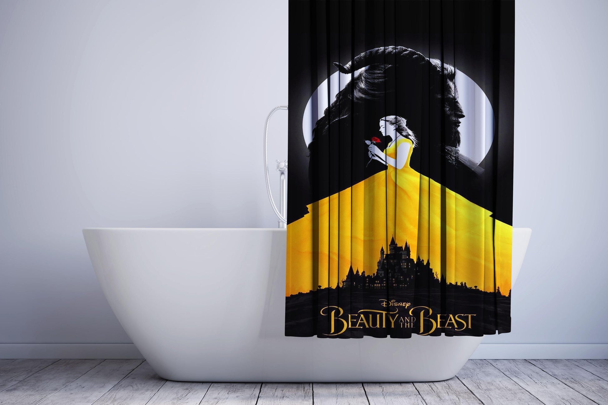 Beauty And The Beast Poster Shower Curtain