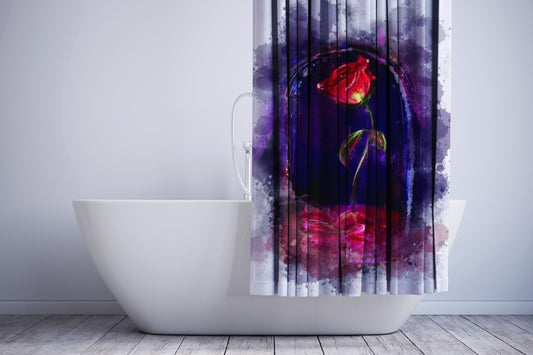 Beauty And The Beast Rose Painting Shower Curtain