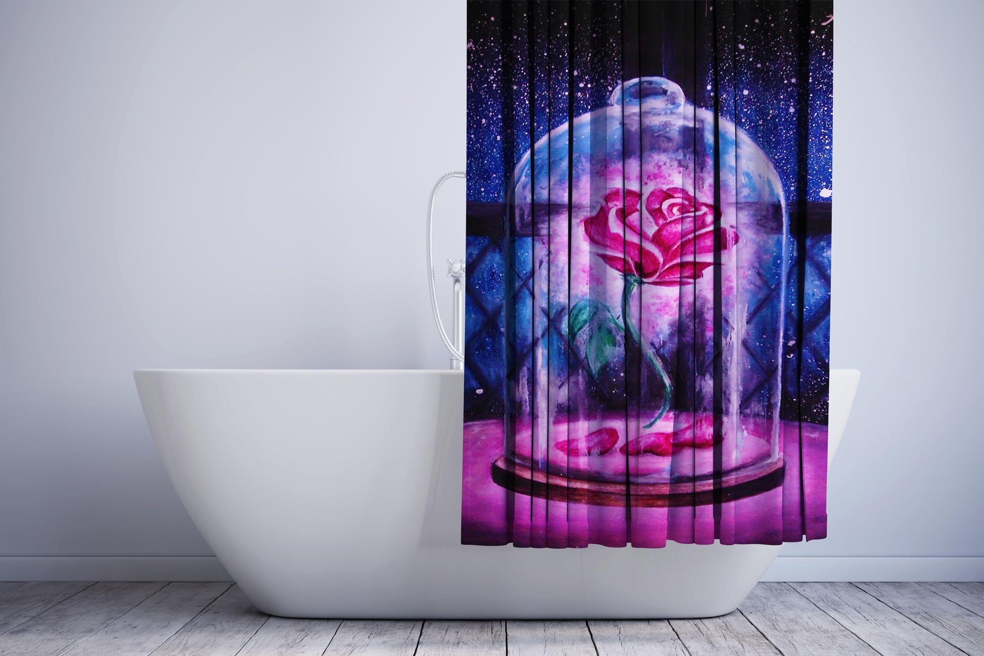 Beauty And The Beast Rose Shower Curtain