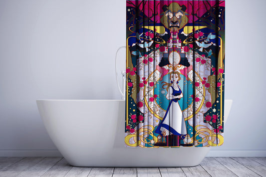 Beauty And The Beasta Draw Shower Curtain