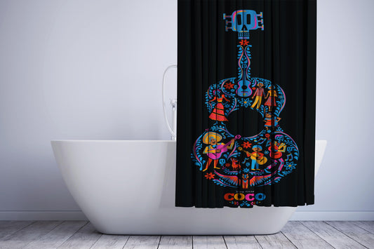 Coco Guitar Art Shower Curtain