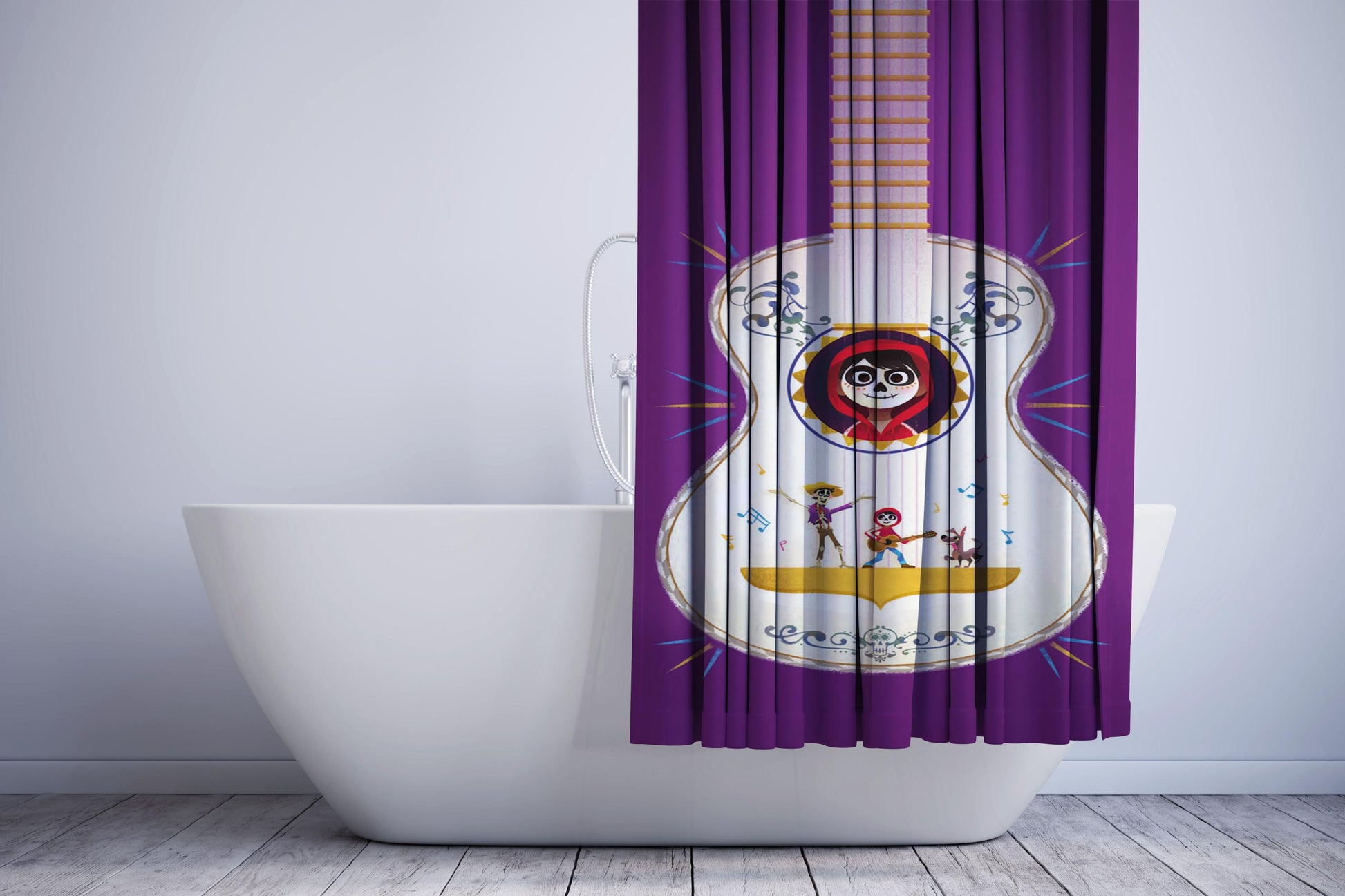 Coco Miguel Guitar Shower Curtain