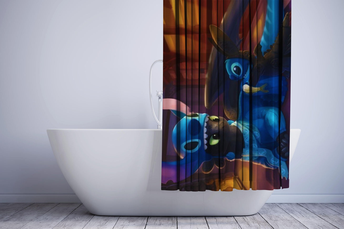 Custom Stitch And Night Fury Shower Curtain