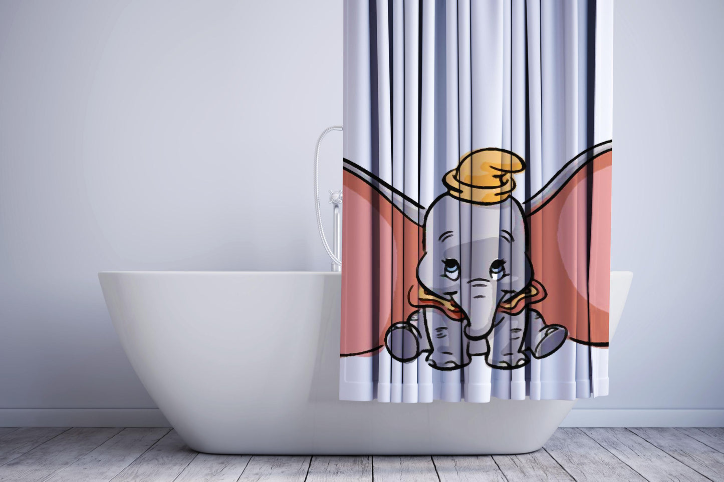 Disney Classic Dumbo Cute Baby Elephant Shower Curtain