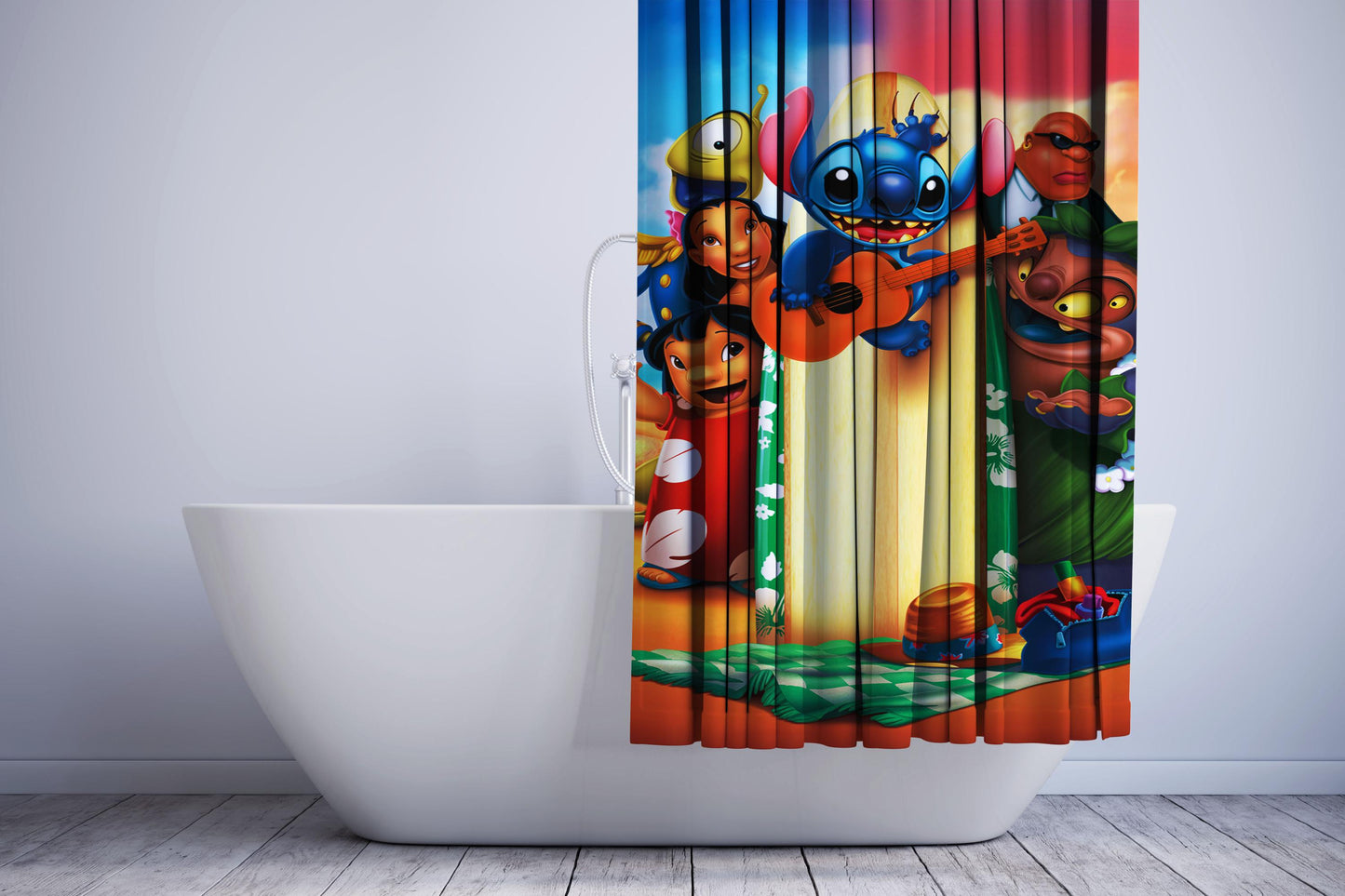 Disney Stitch All Character Shower Curtain