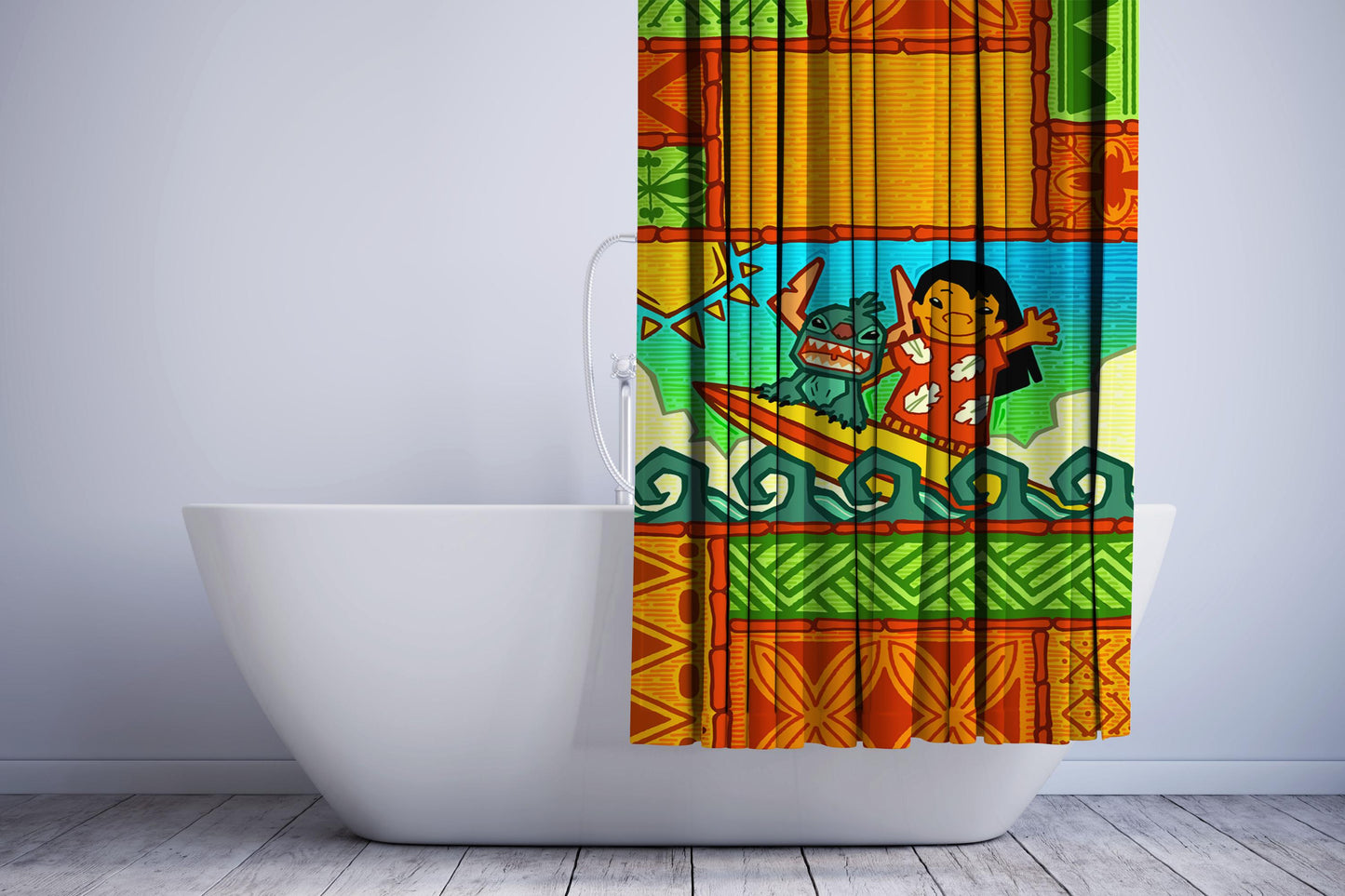 Disney Summer Lilo And Stitch Shower Curtain