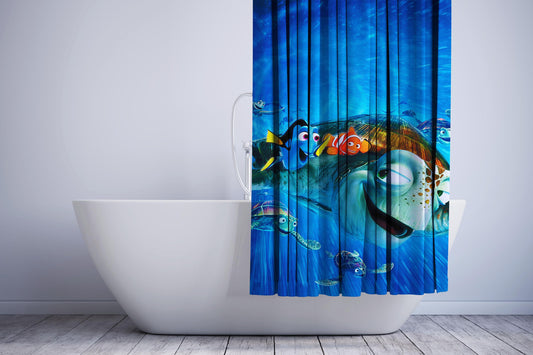 Finding Nemo Wallpaper Shower Curtain