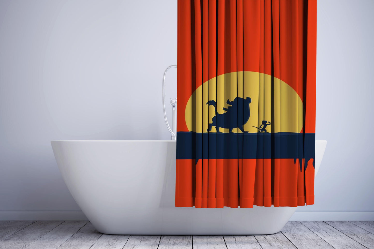 Hakuna Matata The Lion King Orange Shower Curtain