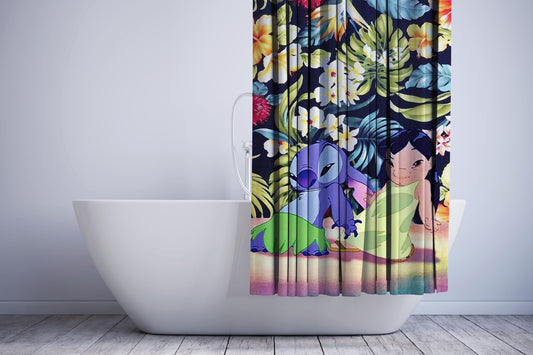 Lilo And Stitch Hawaii Beach Shower Curtain