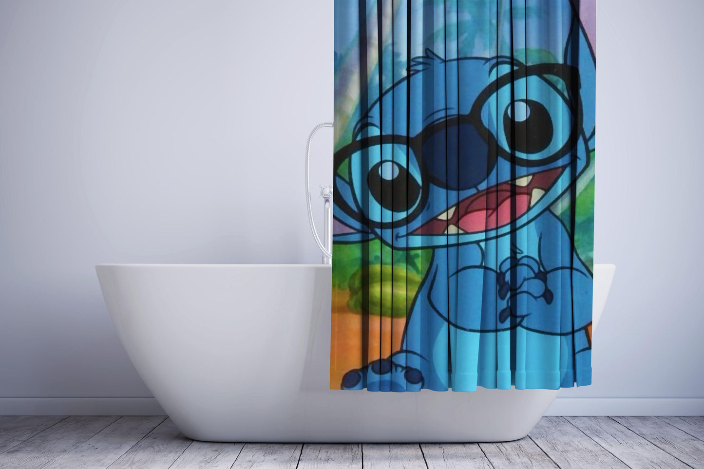 Lilo And Stitch With Glasses Shower Curtain