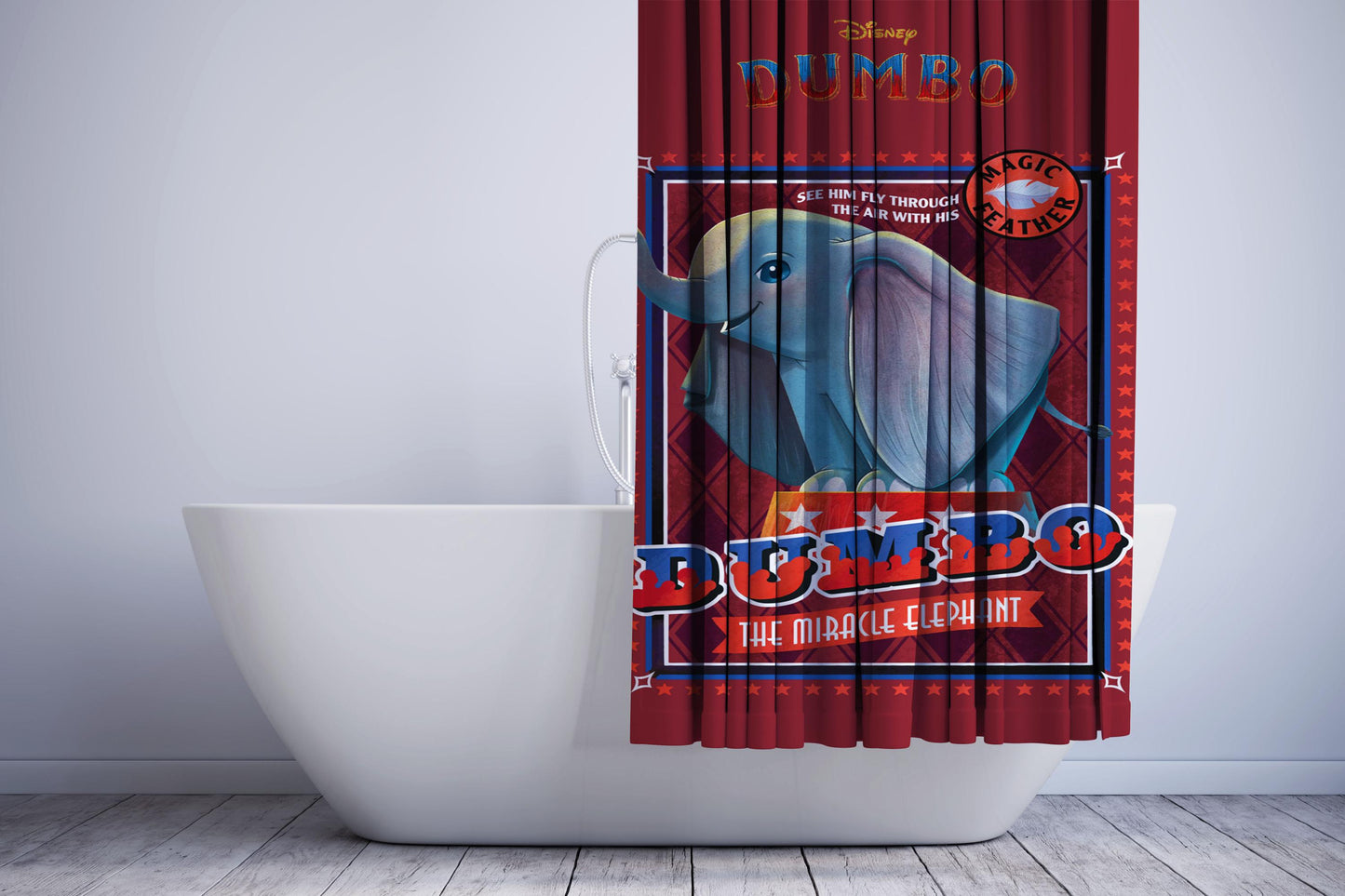 Miracle Elephant Dumbo Circus Shower Curtain