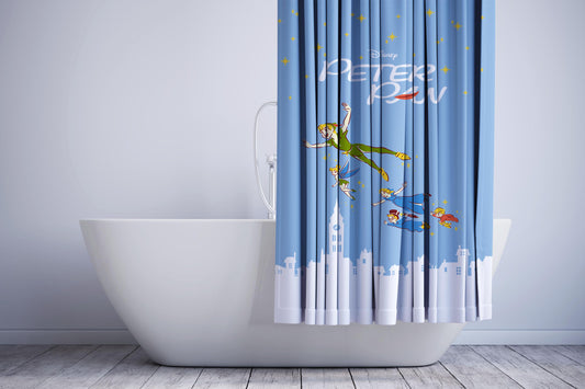 Peter Pan And Friends Flying Above New York Shower Curtain