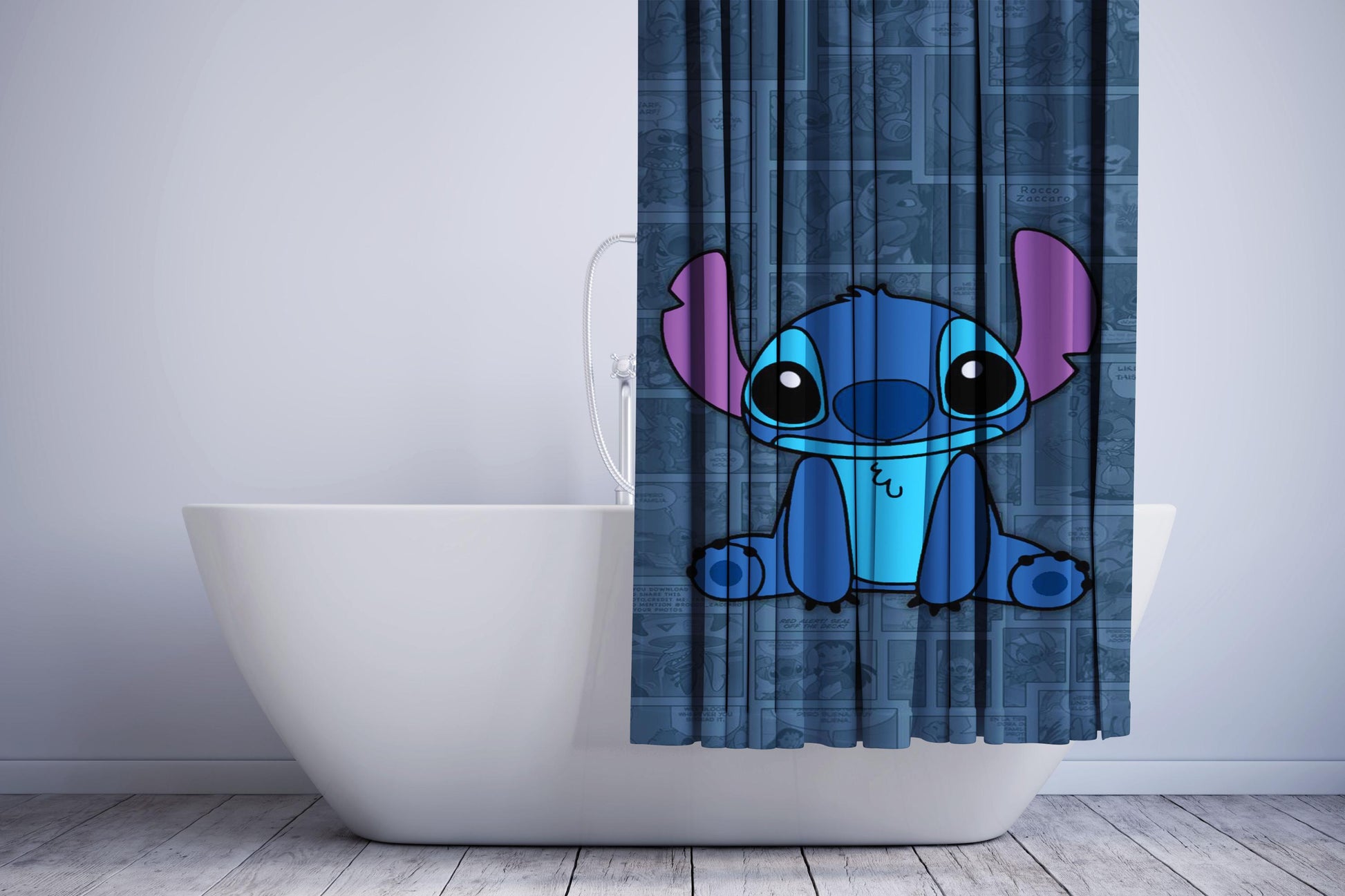 Stitch Cartoon Comic Shower Curtain