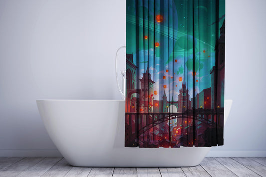 Tangled Latern Shower Curtain