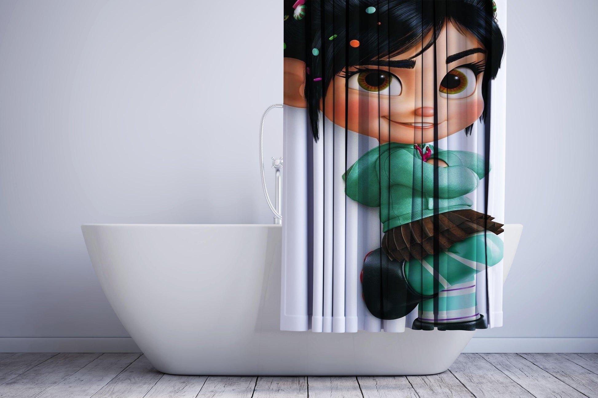 Vannelope Wreck It Ralph Shower Curtain